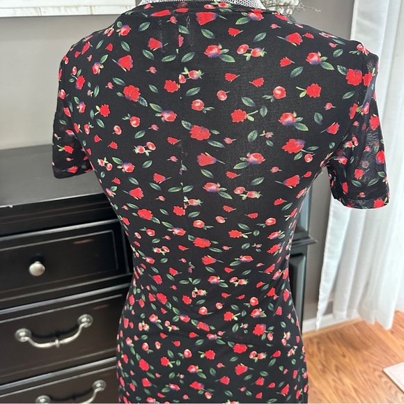 🌹 Princess Polly Sheer Mesh Floral Bodycon Mini Dress – Size 4 (US) - Picture 9 of 14